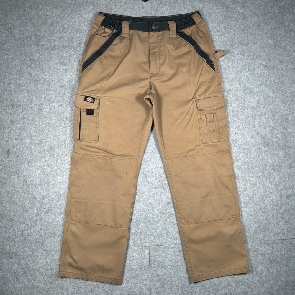 Dickies Cargo Pants Men 34x30 Brown Workwear Utility Carpenter Canvas Outdoor
